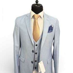 Costum bărbătesc Alessandro slim fit albastru deschis