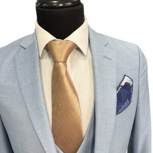 Alternative view of Costum bărbătesc Alessandro slim fit albastru deschis