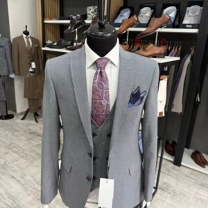 Costum bărbătesc Amalfi slim fit texturat