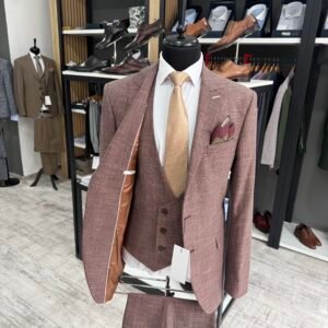 Alternative view of Costum bărbătesc Bellagio cărămiziu slim fit