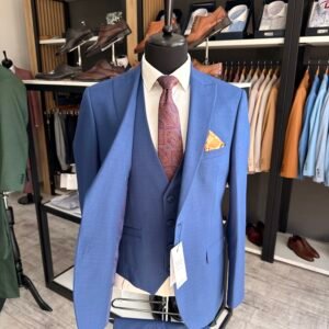 Alternative view of Costum bărbătesc Lucas albastru slim fit