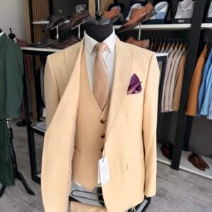 Alternative view of Costum bărbătesc Albert bej slim fit