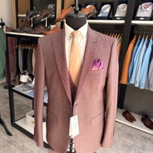 Costum bărbătesc Oliver burgundy texturat slim fit