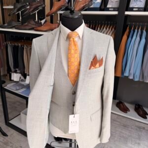 Alternative view of Costum bărbătesc Arthur gri texturat slim fit