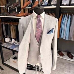 Alternative view of Costum bărbătesc Henry gri albăstrui slim fit