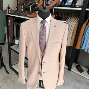Costum bărbătesc James roz deschis slim fit