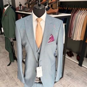 Costum bărbătesc Edward verde deschis slim fit