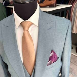 Alternative view of Costum bărbătesc Edward verde deschis slim fit