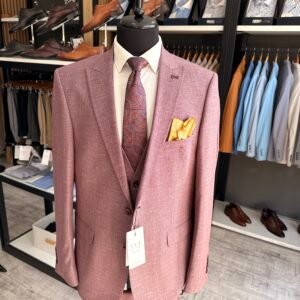 Costum bărbătesc Theo vișiniu texturat