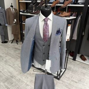 Alternative view of Costum bărbătesc Aurelio albastru slim fit