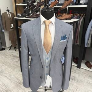 Costum bărbătesc Verona gri albăstrui slim fit
