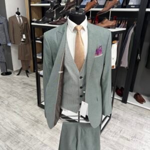 Alternative view of Costum bărbătesc Cortina verde slim fit