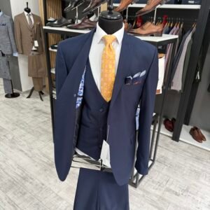 Alternative view of Costum bărbătesc Dante bleumarin slim fit