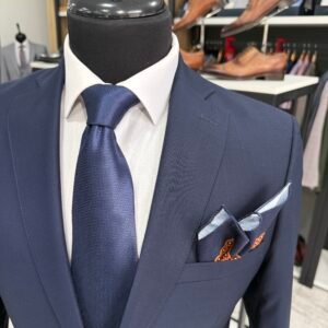 Alternative view of Costum bărbătesc Lucca bleumarin slim fit