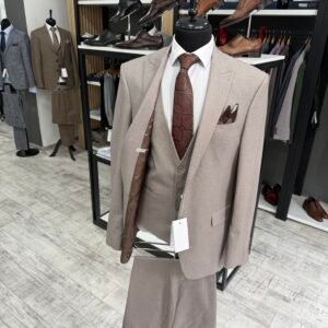 Alternative view of Costum bărbătesc Matera bej slim fit