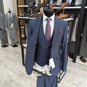 Alternative view of Costum bărbătesc Tivoli albastru închis slim fit