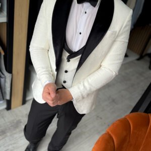 Costum bărbătesc de ceremonie ivory Alberto slim fit