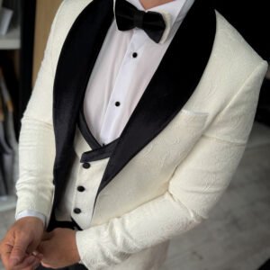 Alternative view of Costum bărbătesc de ceremonie ivory Alberto slim fit