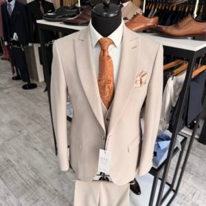 Costum bărbătesc Christian bej slim fit