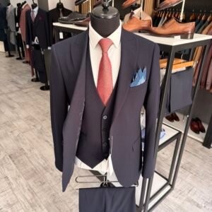 Alternative view of Costum bărbătesc Christian bleumarin slim fit