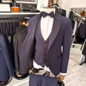 Alternative view of Costum bărbătesc de ceremonie bleumarin Cristiano slim fit