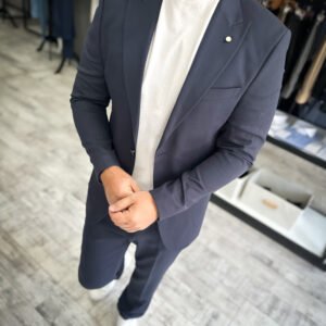 Costum bărbătesc casual bleumarin slim fit