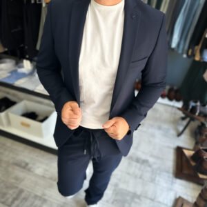 Costum bărbătesc casual bleumarin slim fit