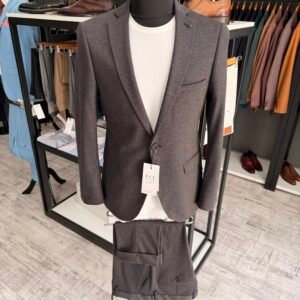 Costum bărbătesc casual bleumarin texturat slim fit
