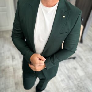 Costum bărbătesc casual verde slim fit