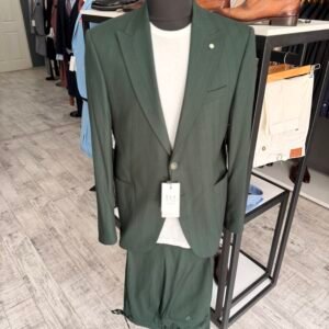 Alternative view of Costum bărbătesc casual verde slim fit