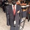 Costum bărbătesc Martin gri închis slim fit