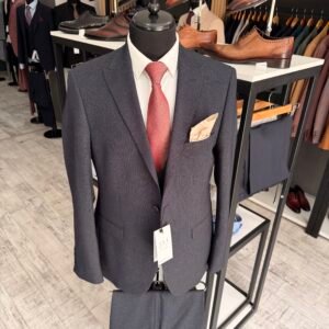 Costum bărbătesc Martin gri închis slim fit
