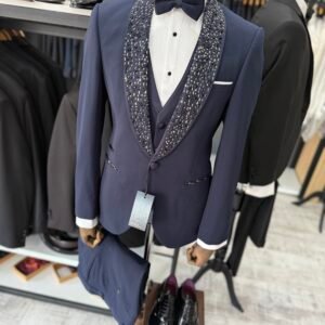 Costum bărbătesc de ceremonie bleumarin Manolo slim fit