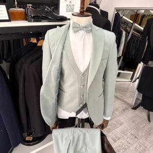 Alternative view of Costum bărbătesc de ceremonie verde Cristiano slim fit
