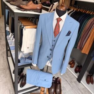 Costum bărbătesc Oscar albastru slim fit