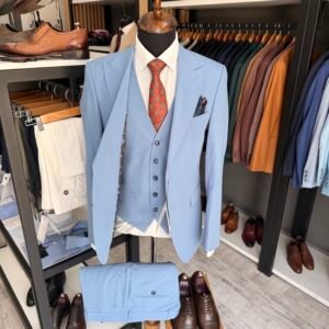 Alternative view of Costum bărbătesc Oscar albastru slim fit