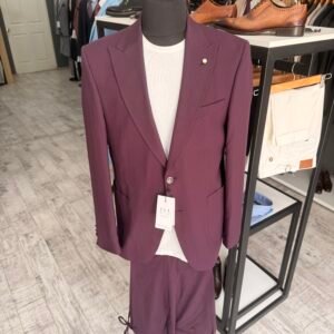 Alternative view of Costum bărbătesc casual mov slim fit