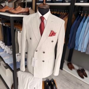 Costum bărbătesc Phillip gri double-breasted slim fit