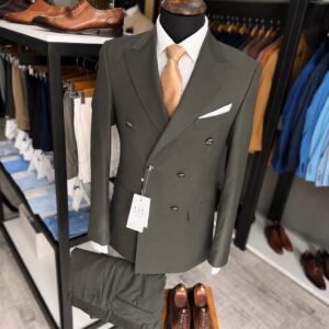 Alternative view of Costum bărbătesc Winston verde double-breasted slim fit
