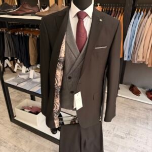 Costum bărbătesc Austin negru slim fit - Image 2