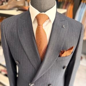 Costum bărbătesc Miles gri în dungi slim fit (Copy) - Image 2