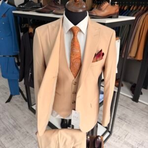 Costum bărbătesc Jack bej slim fit - Image 2
