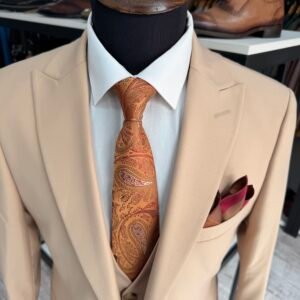 Costum bărbătesc Jack bej slim fit - Image 3
